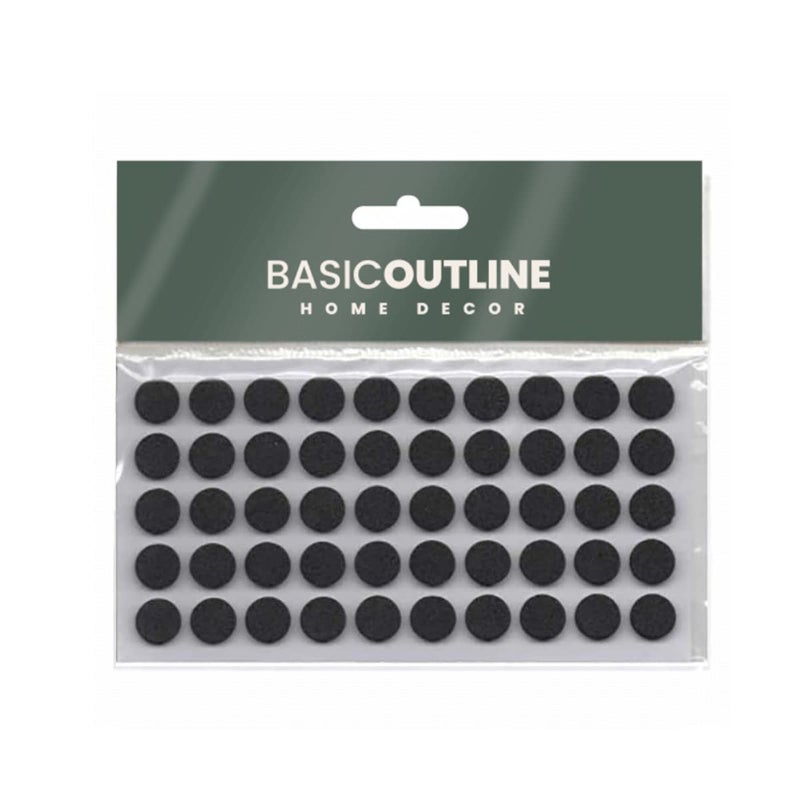 Basic Outline Cabinet Bumpers Furniture Bumpers Kitchen Cabinet Door Stoppers Sound Dampening Rubber Bumpers Made of Soft Eva Rubber for Quiet Drawer Close Anti Slam Cushion Rubber feet Pads 10 mm (50 pcs, Black) - Image 1